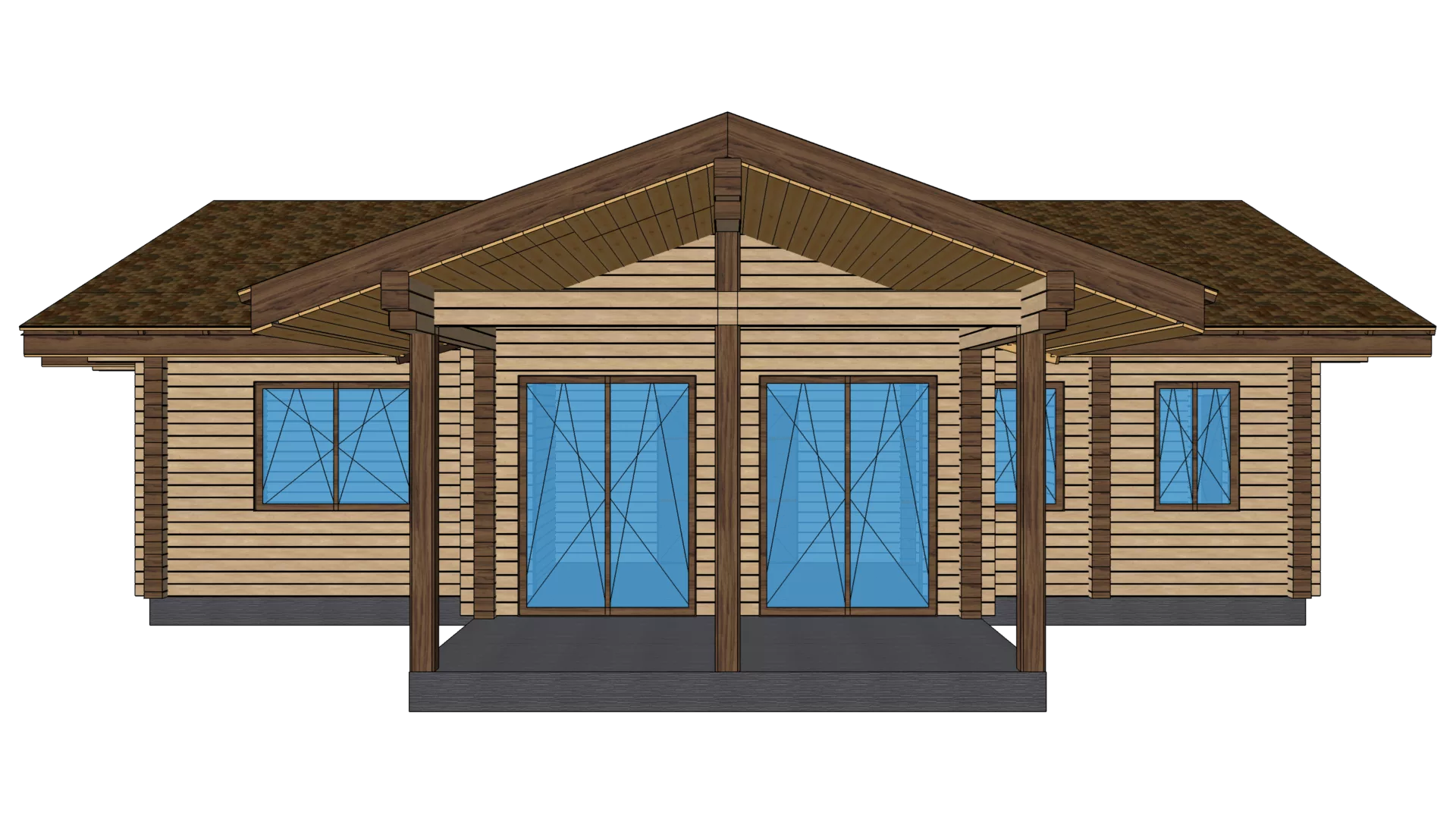 Дом с баней 9х12 из профилированного бруса 200х150