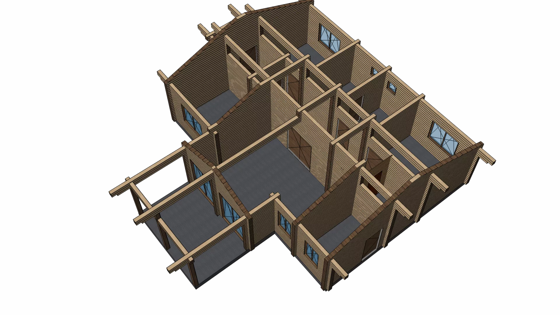 Дом с баней 9х12 из профилированного бруса 200х150 — изображение 6